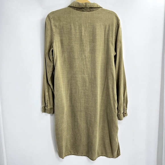 Bella Dahl Moss Green Long Sleeve Shirt Dress - Picture 9 of 13